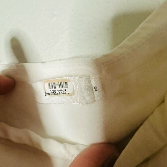 A.L.C. White One Shoulder Soraya Draped Cotton Bow Tie Top Size 6 - Picture 6 of 9